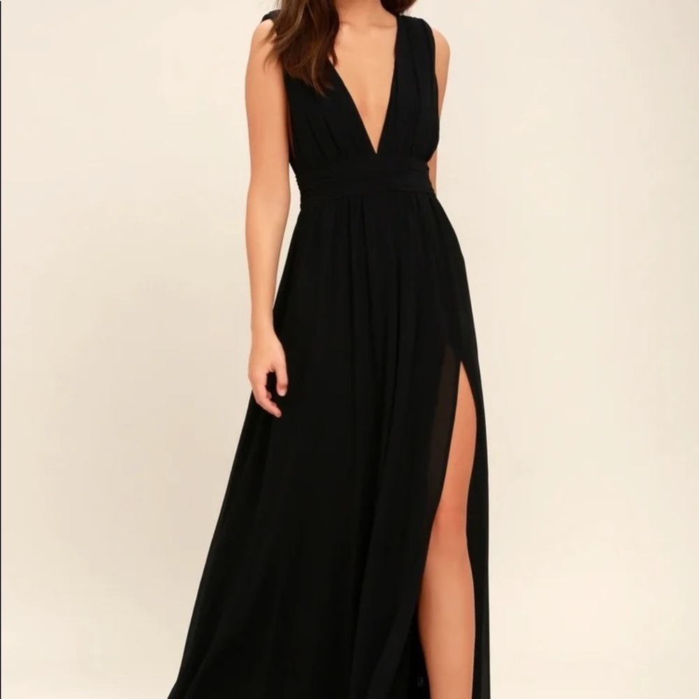 Lulus Heavenly Hues Black Maxi Dress